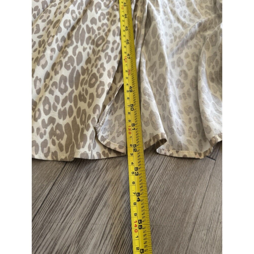Girl and The Sun Verity Maxi Dress Deep VNeck Cream Muted Leopard Euro Trip Sz M - Picture 8 of 16